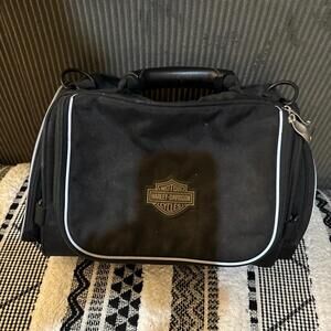 Official Harley Davidson Rear Tail Premium Luggage Bag With Rain Cover Black